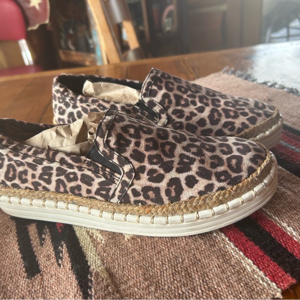 Leopard Print Slip-On Espadrilles